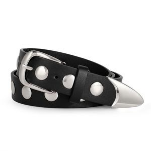 Women Fashion Leather Belt Studded Leather Belt Ladies Belts For Jeans Dress👋